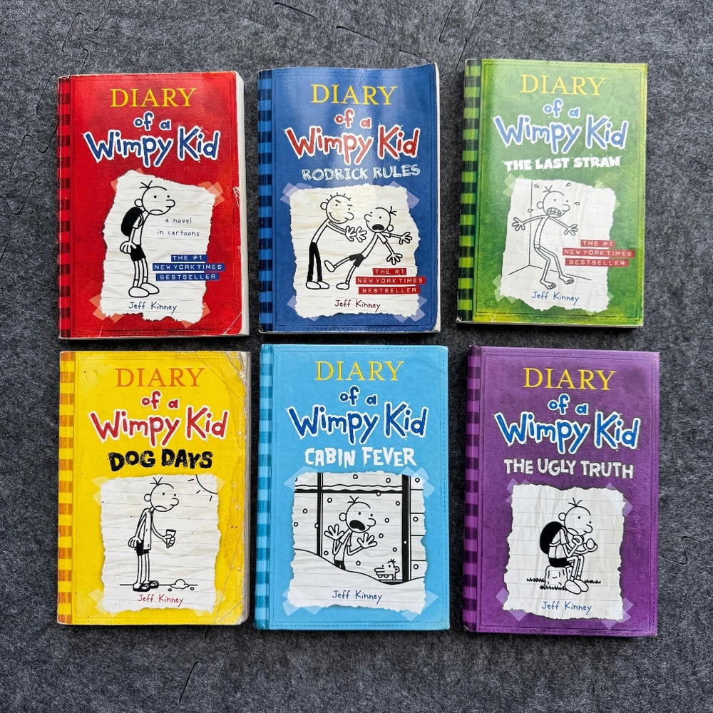 Diary of a Wimpy Kid Books 1 - 6 by Jeff Kinney Hardback Paperback Funny Comic